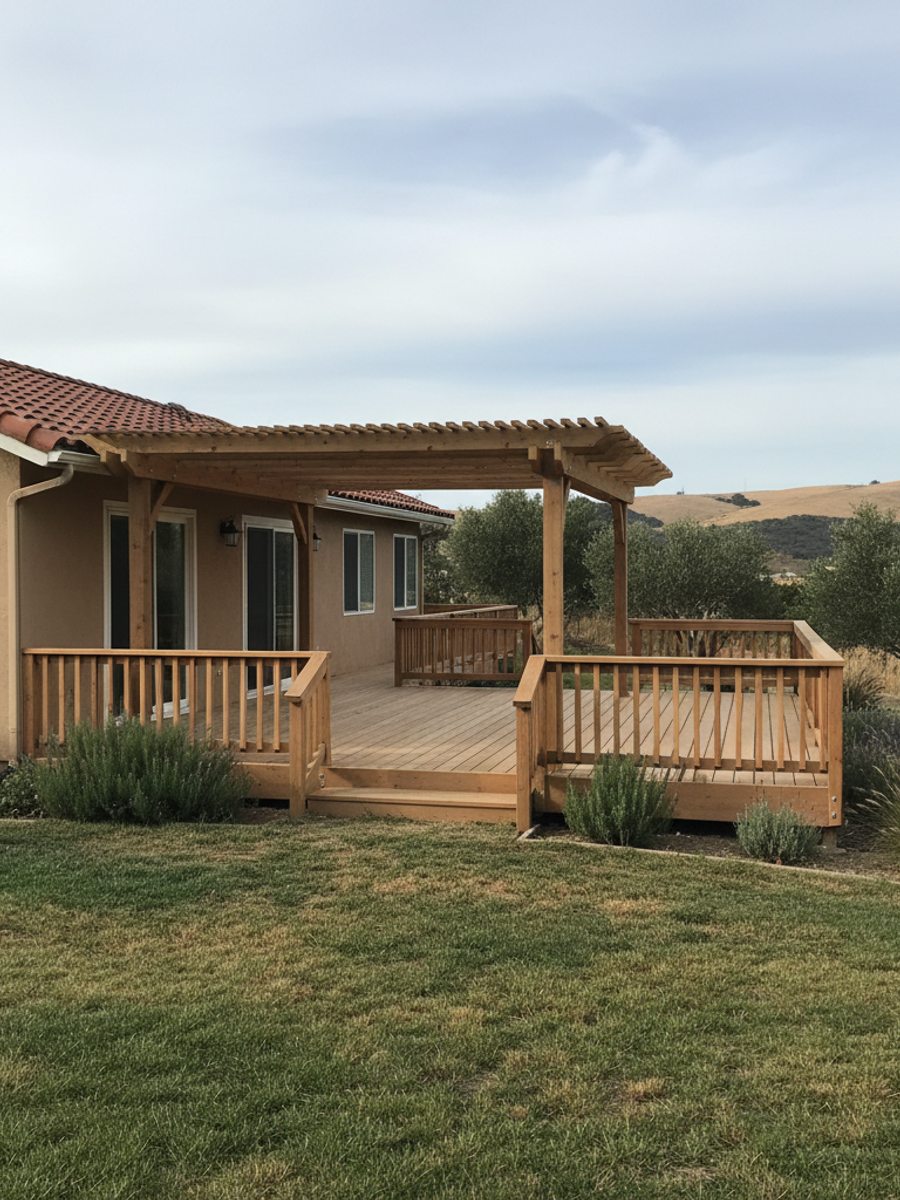 Custom Deck Design completed by Charis Deck Solutions in Merced, CA